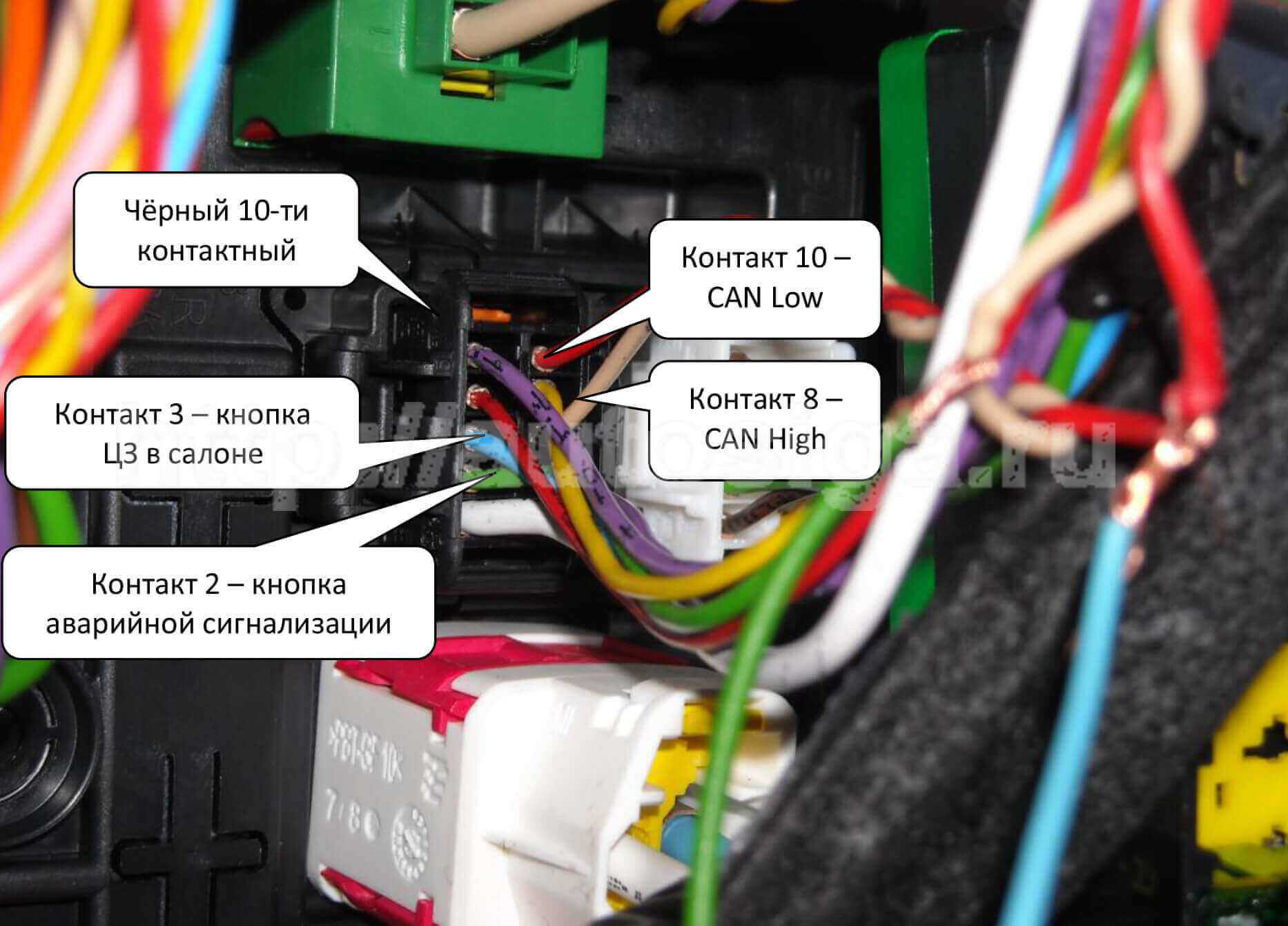 Установка автосигнализации на peugeot 307 - точки подключения, расположение и цвета проводов