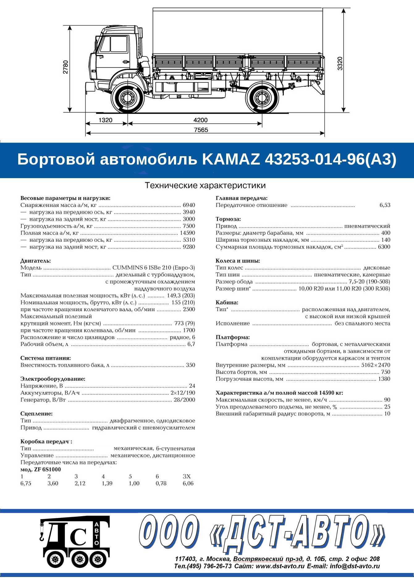 Камаз-65117: грузоподъемность бортового самосвала в тоннах, габаритные размеры зерновоза, технические характеристики и расход топлива