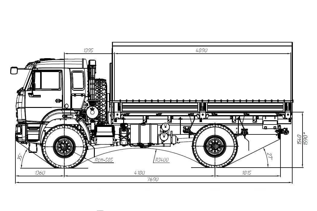 Полноприводной двухосный грузовой автомобиль камаз-4326