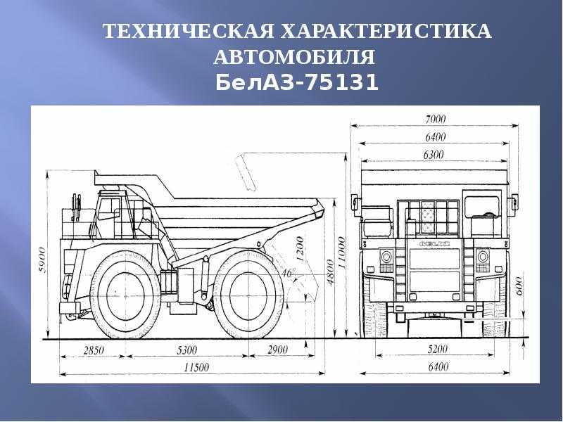 Перечень технических характеристик БелАЗов 7545,  и оснащение, а так же обзор 45-тонных карьерных самосвалов с фото