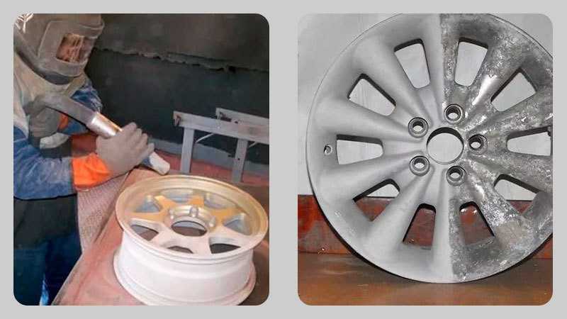 Для того, чтобы хорошо очистить колесные диски от ржавчины, их можно пескоструить Для этих целей применяются специальные аппараты и защитная экипировка