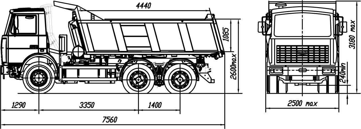 Перечень параметров и технических характеристик самосвалов МАЗ-5516, их , а так же обзор всех модификаций с фото