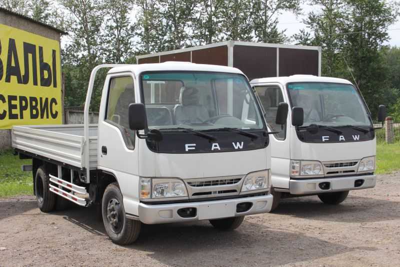 Технические характеристики модельного ряда грузовых автомобилей faw