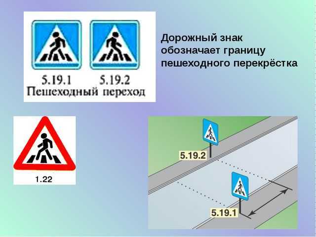 Знак пешеходный переход 5.19.1 по пдд 2022 г, зона действия, фото