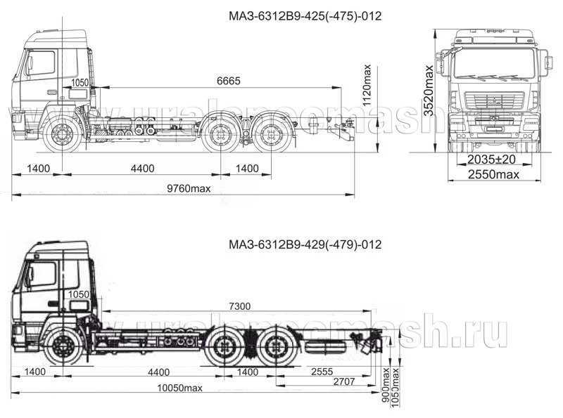 Маз-6312 - фото, обзор, модификации технические характеристики