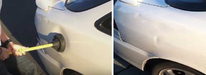 Удаление вмятин на автомобиле без покраски своими руками