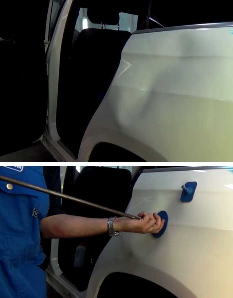 Как выправить вмятину на двери автомобиля