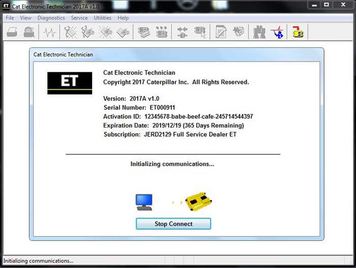 Caterpillar et 2022a electronic technician diagnostic software[01/2022]+1 license