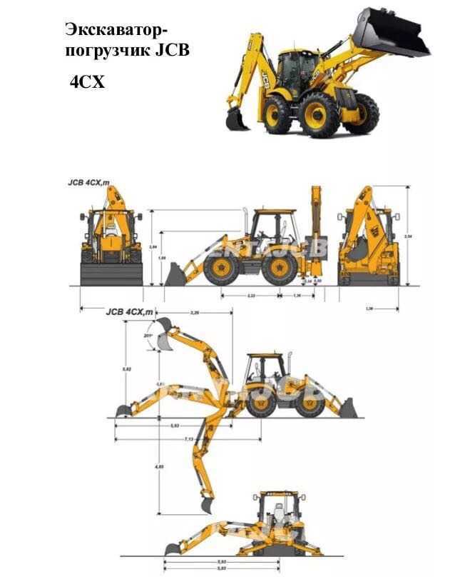 Jcb 3cx: описание и характеристики экскаватора-погрузчика
