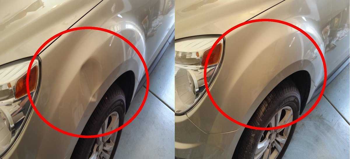 Вмятина на двери автомобиля: как исправить дефект без покраски?
