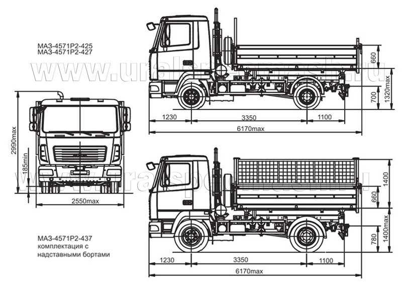 Технические характеристики грузового автомобиля маз-5335 и его модификаций